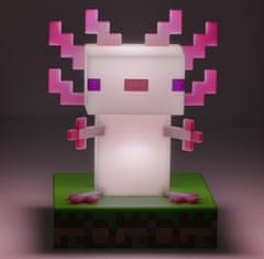 CurePink Dekorativní svítící plastová figurka Minecraft: Axolotl (výška 10 cm)