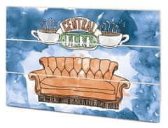 CurePink Obraz Friends|Přátelé: Central Perk Sofa malba na dřevě (40 x 59 cm)