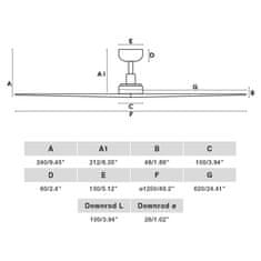 FARO Barcelona FARO KLIM M stropní ventilátor, černá/ořech