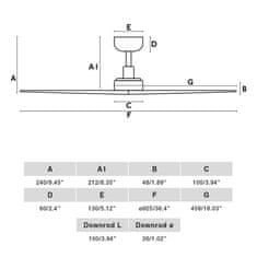 FARO Barcelona FARO KLIM S stropní ventilátor, černá/ořech