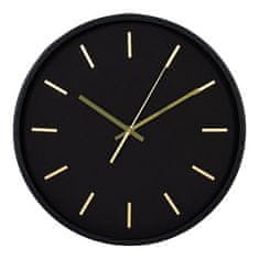 House Nordic Nástěnné hodiny, černé, tichý chod\nø35 cm