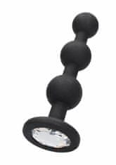 Shots Toys Silicone Beaded Diamond Butt Plug - Black