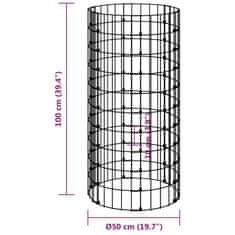 Vidaxl Kruhový gabionový sloupek pozinkovaná ocel Ø 50 x 100 cm