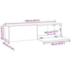 Vidaxl TV skříňka šedá sonoma 120x30x30 cm kompozitní dřevo