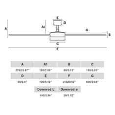 FARO Barcelona FARO RUDDER L LED stropní ventilátor, bílá/popelavá