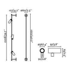 FARO Barcelona FARO CLAP lineární nástěnné a stropní svítidlo, černá 3x6W 3000K 38st.