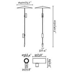 FARO Barcelona FARO CLAP 1030 lampa se zápichem, černá 2x6W 3000K 38st. se stínítkem