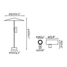 FARO Barcelona FARO CLAP 512 stojací lampa, černá 6W 3000K 38st. se stínítkem