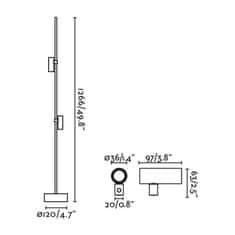 FARO Barcelona FARO CLAP 1266 stojací lampa, černá 2x6W 3000K 38st.