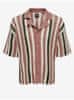 ONLY&SONS Starorůžová pánská pruhovaná úpletová košile ONLY & SONS Eliot XL