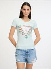 Guess Dámské tričko v mentolové barvě Guess Triangle Flowers S