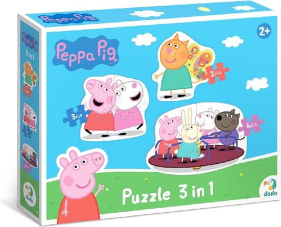 Dodo Toys Puzzle Prasátko Peppa: Kamarádi 3v1 (2,3,4 dílků)