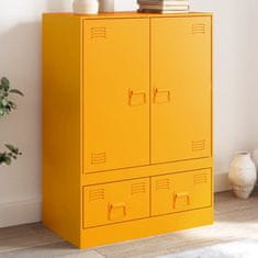 shumee Highboard hořčicově žlutý 67 x 39 x 95 cm ocel