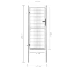 Vidaxl Zahradní branka pozinkovaná ocel 105 x 250 cm stříbrná