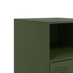 Vidaxl Noční stolek olivově zelený 34,5 x 39 x 62 cm ocel