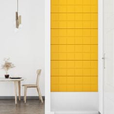 Vidaxl Nástěnné panely 12 ks žluté 90 x 30 cm samet 3,24 m²