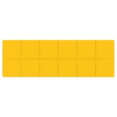 Vidaxl Nástěnné panely 12 ks žluté 90 x 30 cm samet 3,24 m²