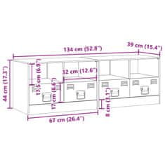 Vidaxl TV skříňky 2 ks růžové 67 x 39 x 44 cm ocel