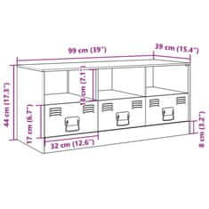 Vidaxl TV skříňka olivově zelená 99 x 39 x 44 cm ocel