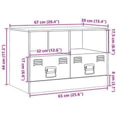 Vidaxl TV skříňka antracitová 67 x 39 x 44 cm ocel