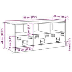 Vidaxl TV skříňka růžová 99 x 39 x 44 cm ocel