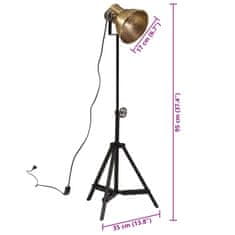 Vidaxl Stojací lampa 25 W staromosaz 35 x 35 x 65/95 cm E27