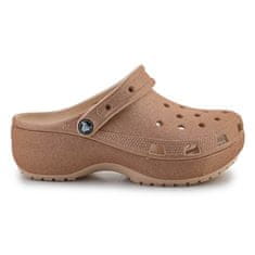 Crocs Dřeváky hnědé 38 EU Classic Platform Glitter Clog