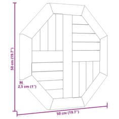 Vidaxl Stolní deska 50 x 50 x 2,5 cm osmihranná masivní teakové dřevo