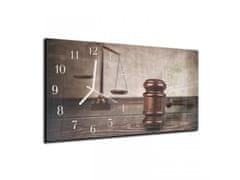 Glasdekor Nástěnné hodiny 30x60cm justice - Materiál: kalené sklo