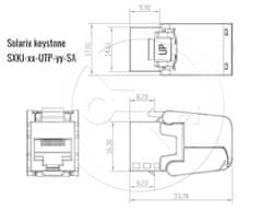 Solarix Samořezný keystone Solarix CAT6 UTP SXKJ-6-UTP-BK-SA CL a 4PPoE