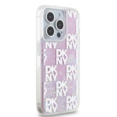 DKNY Originální kryt DKNY Liquid Glitter Multilogo DKHCP15LLCPEPP for Apple iPhone 15 Pro , barva růžová