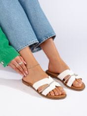 Amiatex Exkluzívní sandály dámské bílé bez podpatku + Ponožky Gatta Calzino Strech, bílé, 38