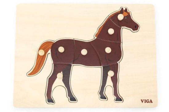Viga Dřevěná montessori vkládačka - kůň Viga