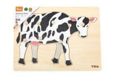 Viga Dřevěná montessori vkládačka - kráva Viga