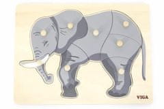 Viga Dřevěná montessori vkládačka - slon Viga