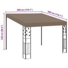 Vidaxl Altán ke zdi 3 x 3 x 2,5 m taupe