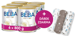 BEBA COMFORT 5 batolecí mléko, 6 x 800 g + T-tomi TETRA pleny Grey Trees