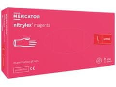 MERCATOR MEDICAL NITRYLEX MAGENTA - Nitrilové rukavice (bez pudru), 100 ks, R-104, L