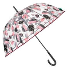 Perletti Dámský průhledný deštník s motivem listů Perletti, 61cm, 26390
