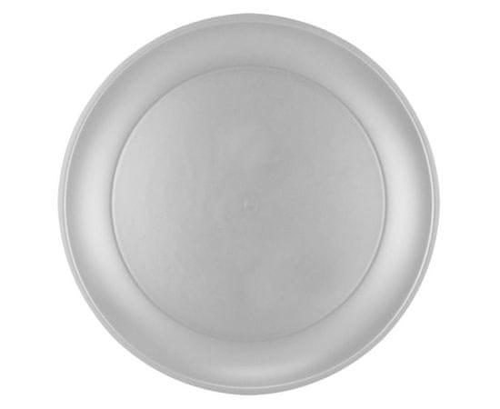 Párty plastový talíř stříbrný - Silvestr - 21 cm - 1 ks