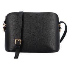 Delami Vera Pelle Basic kožená crossbody kabelka Carlota, černá/zlatá