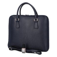 Delami Vera Pelle Praktická dámská kožená business taška Sandra Deas, modrá