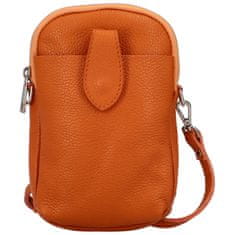 Delami Vera Pelle Trendy dámská kožená MINI crossbody Betsy, oranžová