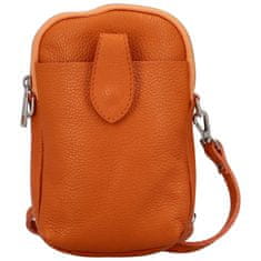 Delami Vera Pelle Trendy dámská kožená MINI crossbody Betsy, oranžová