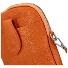 Delami Vera Pelle Trendy dámská kožená MINI crossbody Betsy, oranžová