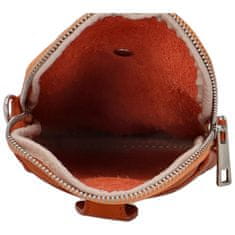 Delami Vera Pelle Trendy dámská kožená MINI crossbody Betsy, oranžová