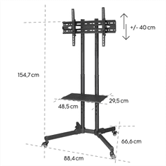 Hama podlahový TV stojan Trolley, pojízdný, 600x400