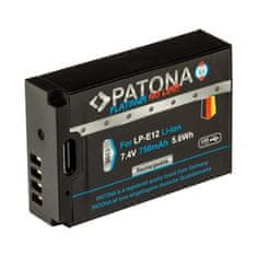 PATONA baterie pro foto Canon LP-E12 750mAh Li-Ion Platinum USB-C nabíjení