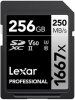 Lexar paměťová karta 256GB Professional 1667x SDXC UHS-II,(čtení/zápis:250/120MB/s) C10 V60 U3