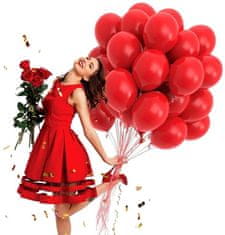Camerazar Sada 50 červených balónků z latexu, 30 cm